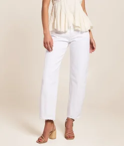 Jeans | VERVET by Flying Monkey Kate High Rise Barrel Stretch Jean Optic White