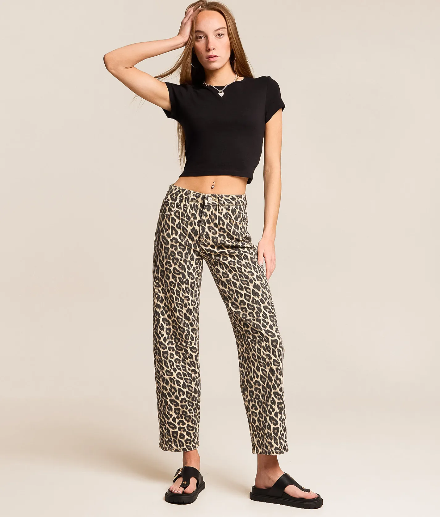 Jeans|Bottoms | VERVET by Flying Monkey Kate Barrel Stretch Jean Leopard