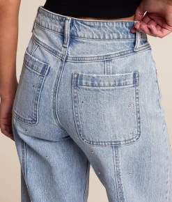 Jeans|Bottoms | VERVET by Flying Monkey Kate Rhinestone Barrel Jean Brilliant