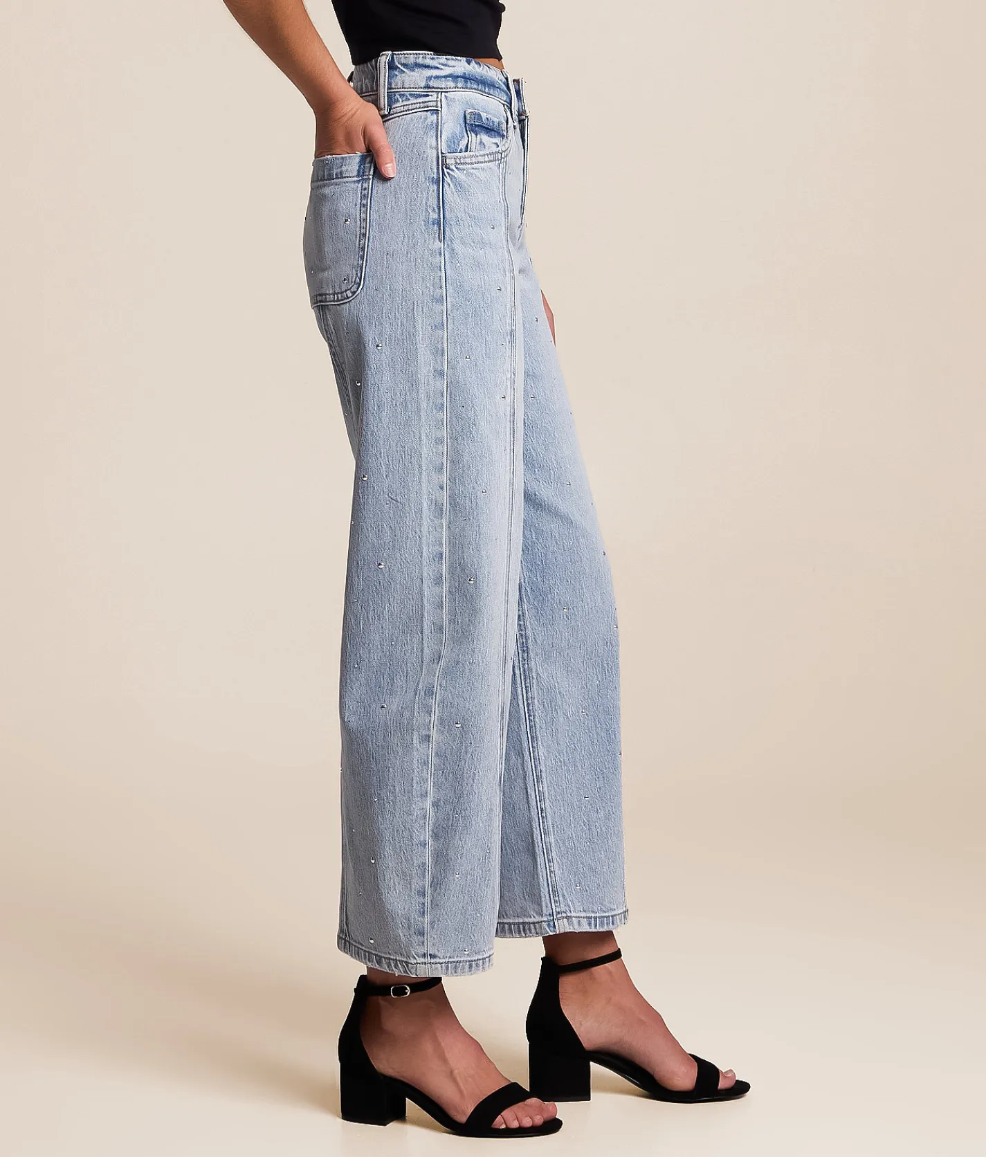 Jeans|Bottoms | VERVET by Flying Monkey Kate Rhinestone Barrel Jean Brilliant