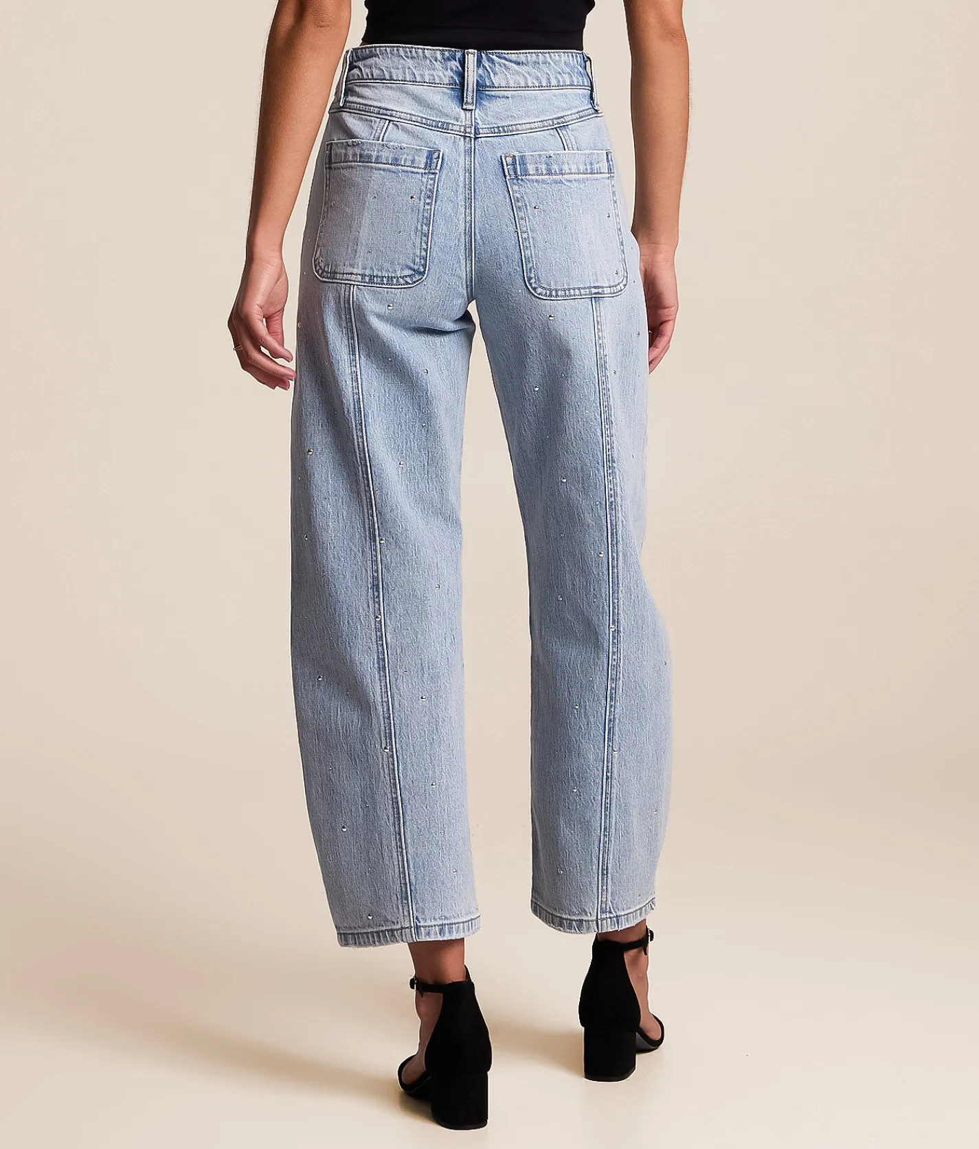 Jeans|Bottoms | VERVET by Flying Monkey Kate Rhinestone Barrel Jean Brilliant