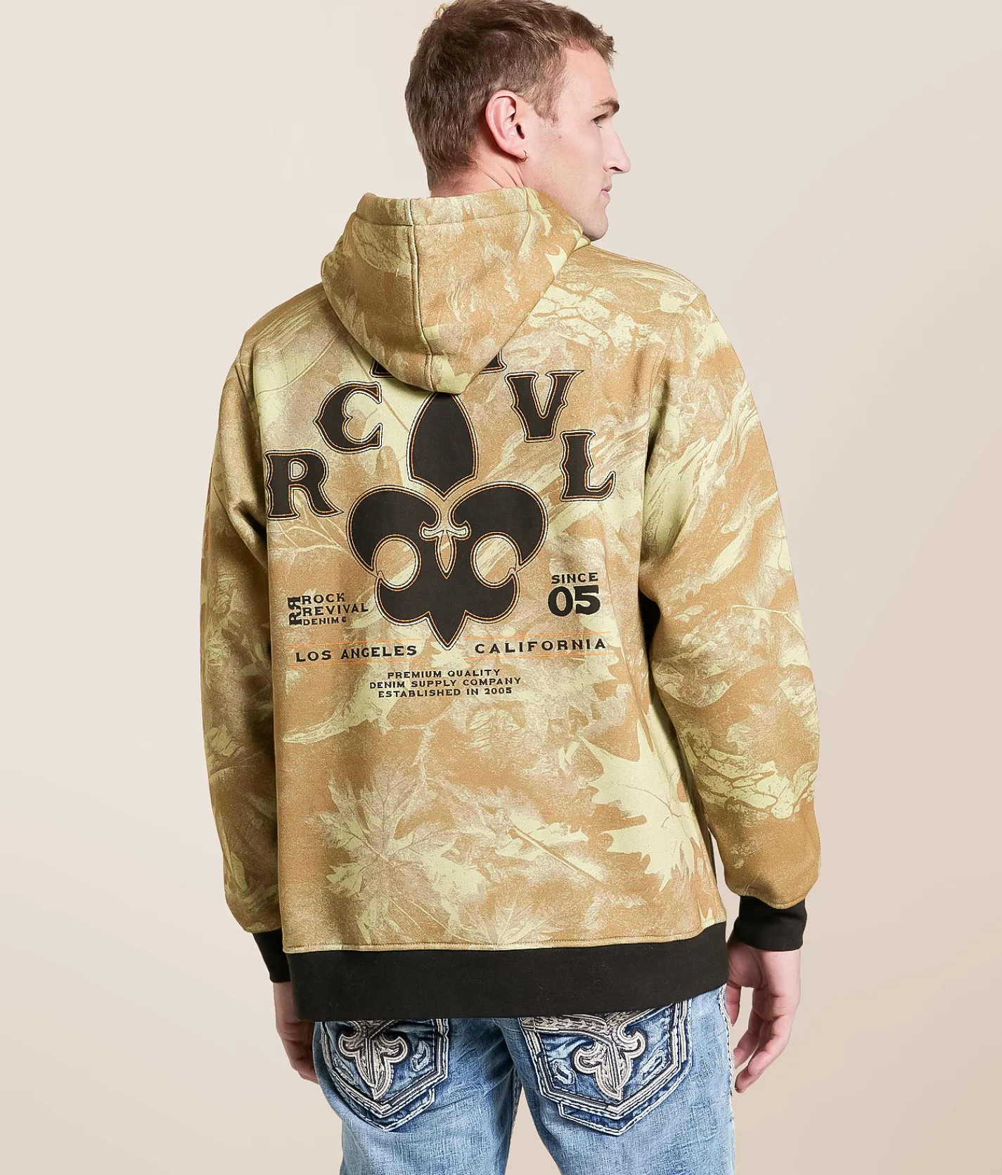 Rock Revival Kayce Camo Hooded Sweatshirt Tan Best