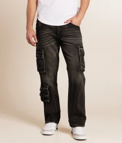 Jeans | Rock Revival Keegan Relaxed Straight Cargo Stretch Jean Keegan E204