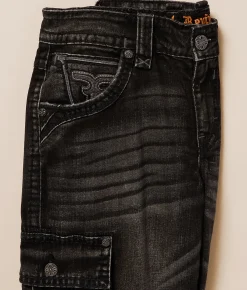 Rock Revival Keegan Relaxed Straight Cargo Stretch Jean Keegan E204 Clearance