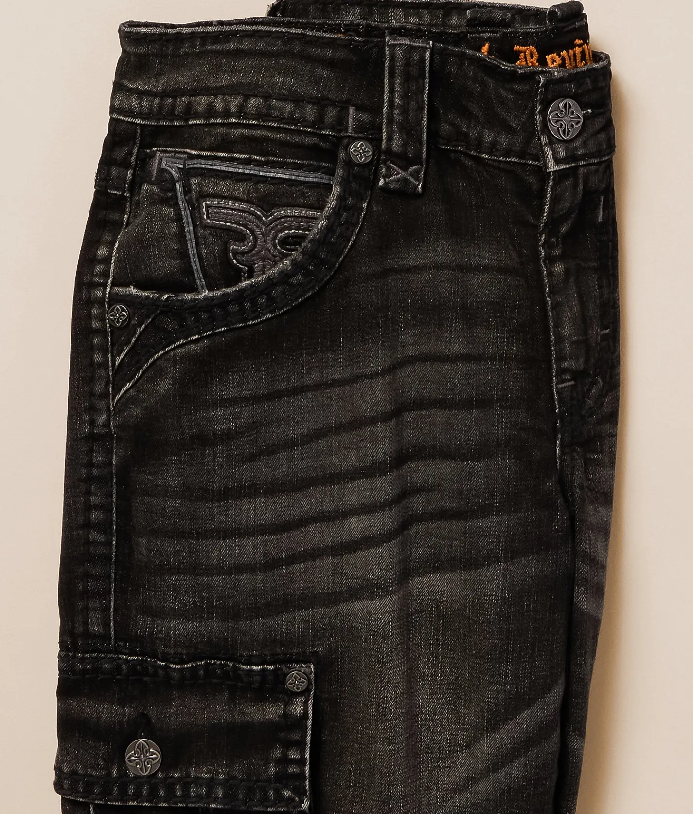 Rock Revival Keegan Relaxed Straight Cargo Stretch Jean Keegan E204 Clearance