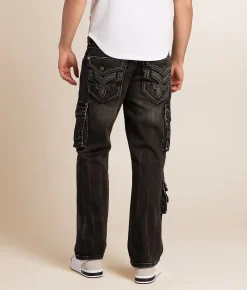 Rock Revival Keegan Relaxed Straight Cargo Stretch Jean Keegan E204 Clearance