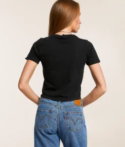 Affliction Keeper Cropped T-Shirt Black Beauty Lava Wash Sale