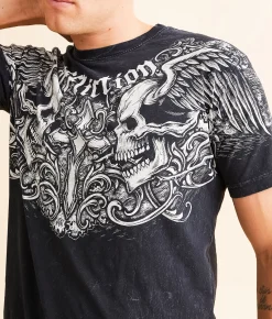 Affliction Keeper T-Shirt Black Lava Wash