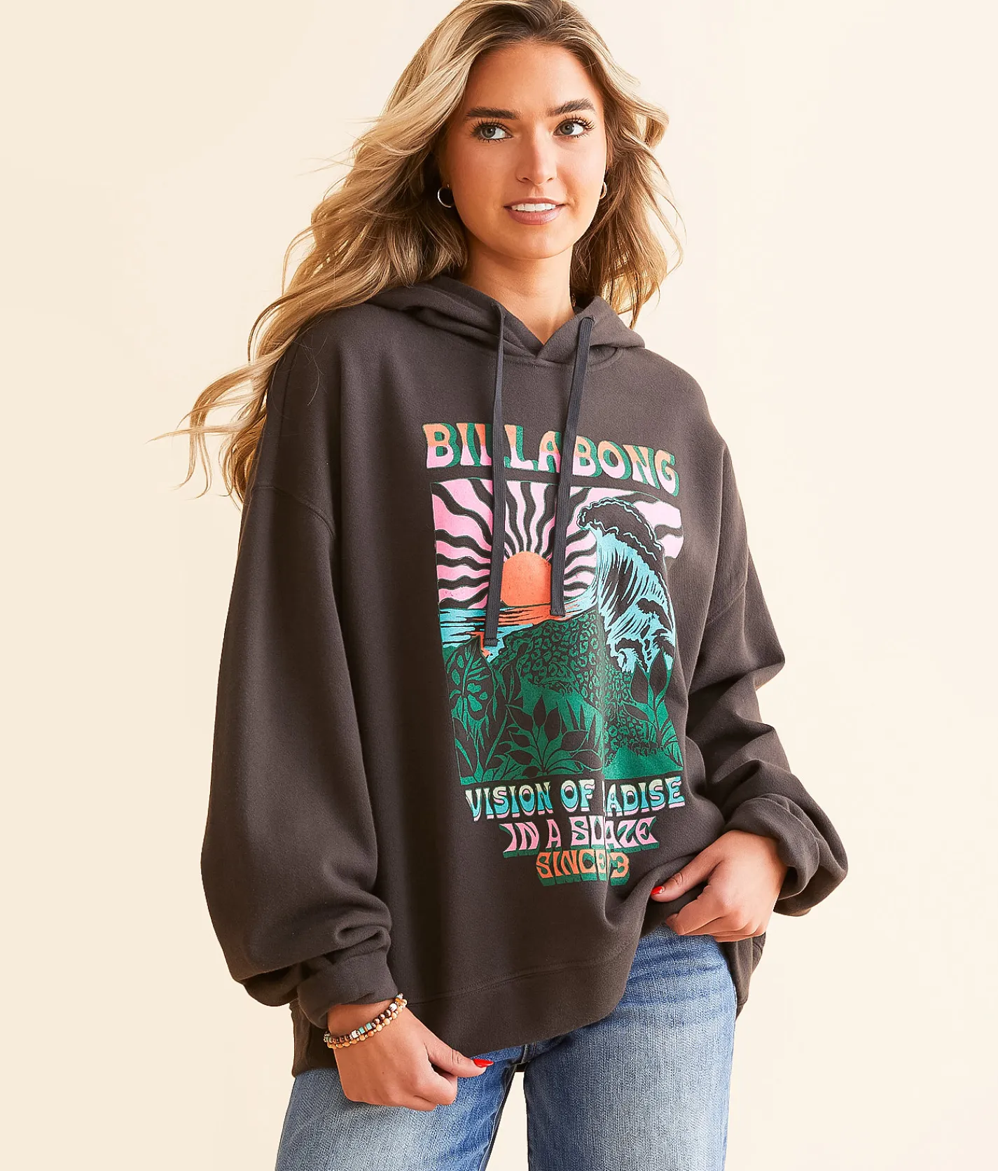 Billabong Keep It Up Hooded Sweatshirt Black Sands New