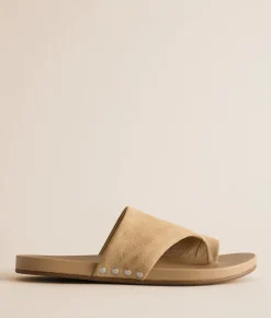 Steve Madden Kessey Leather Sandal Sand Suede Clearance