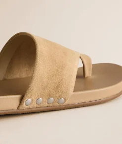 Steve Madden Kessey Leather Sandal Sand Suede Clearance