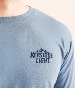 Changes Keystone Light Sunset T-Shirt Dusty Blue Outlet
