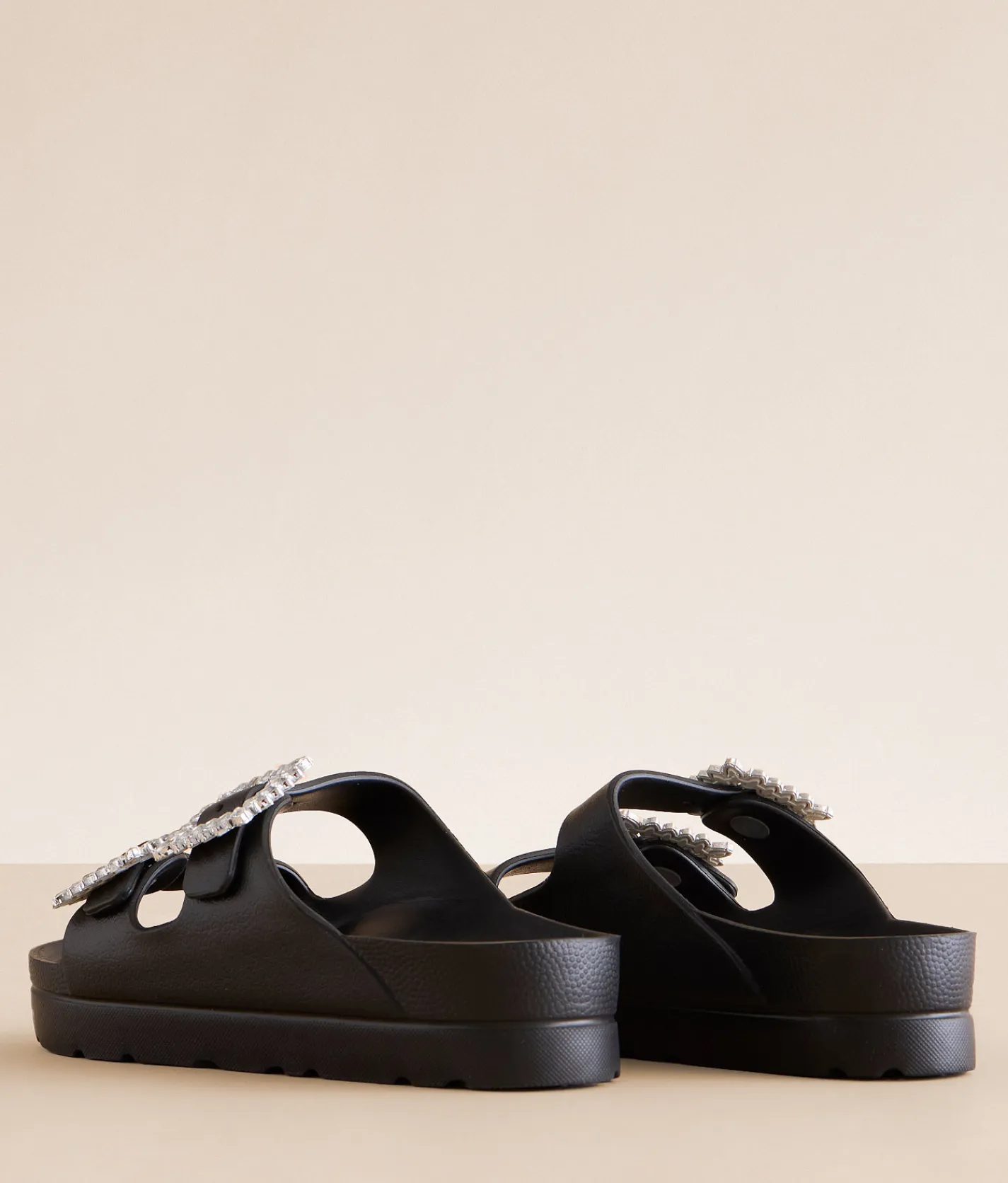 Mia Kiana Eva Glitz Double Strap Sandal Black Hot
