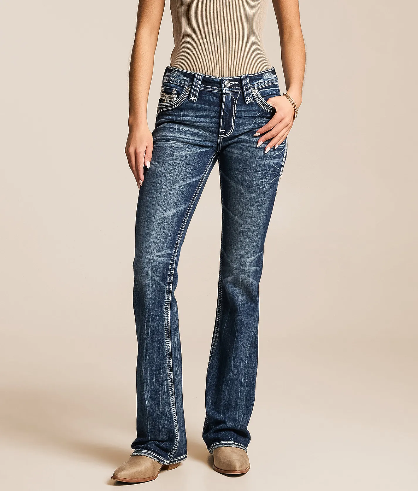 Rock Revival Kiella Mid-Rise Boot Stretch Jean Kiella MB202 Hot
