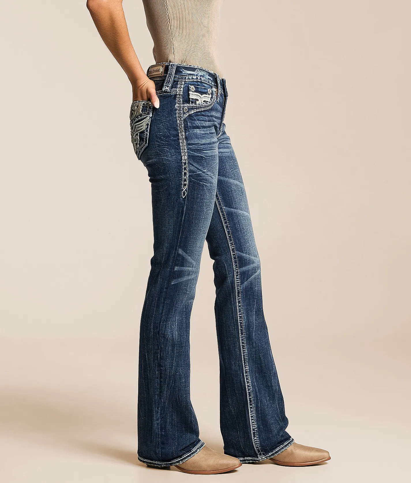 Rock Revival Kiella Mid-Rise Boot Stretch Jean Kiella MB202 Hot