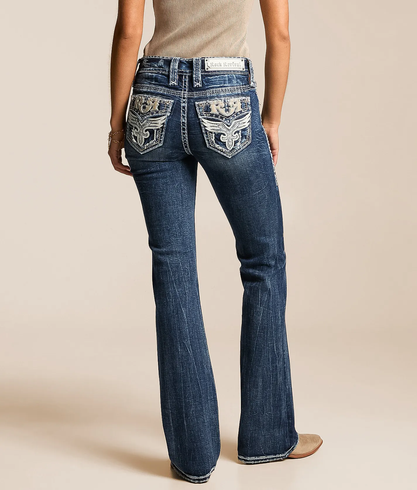 Rock Revival Kiella Mid-Rise Boot Stretch Jean Kiella MB202 Hot