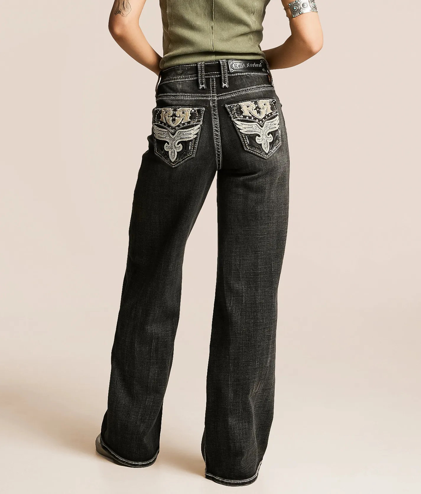 Rock Revival Kiella Wide Leg Stretch Jean Kiella UW203 Discount