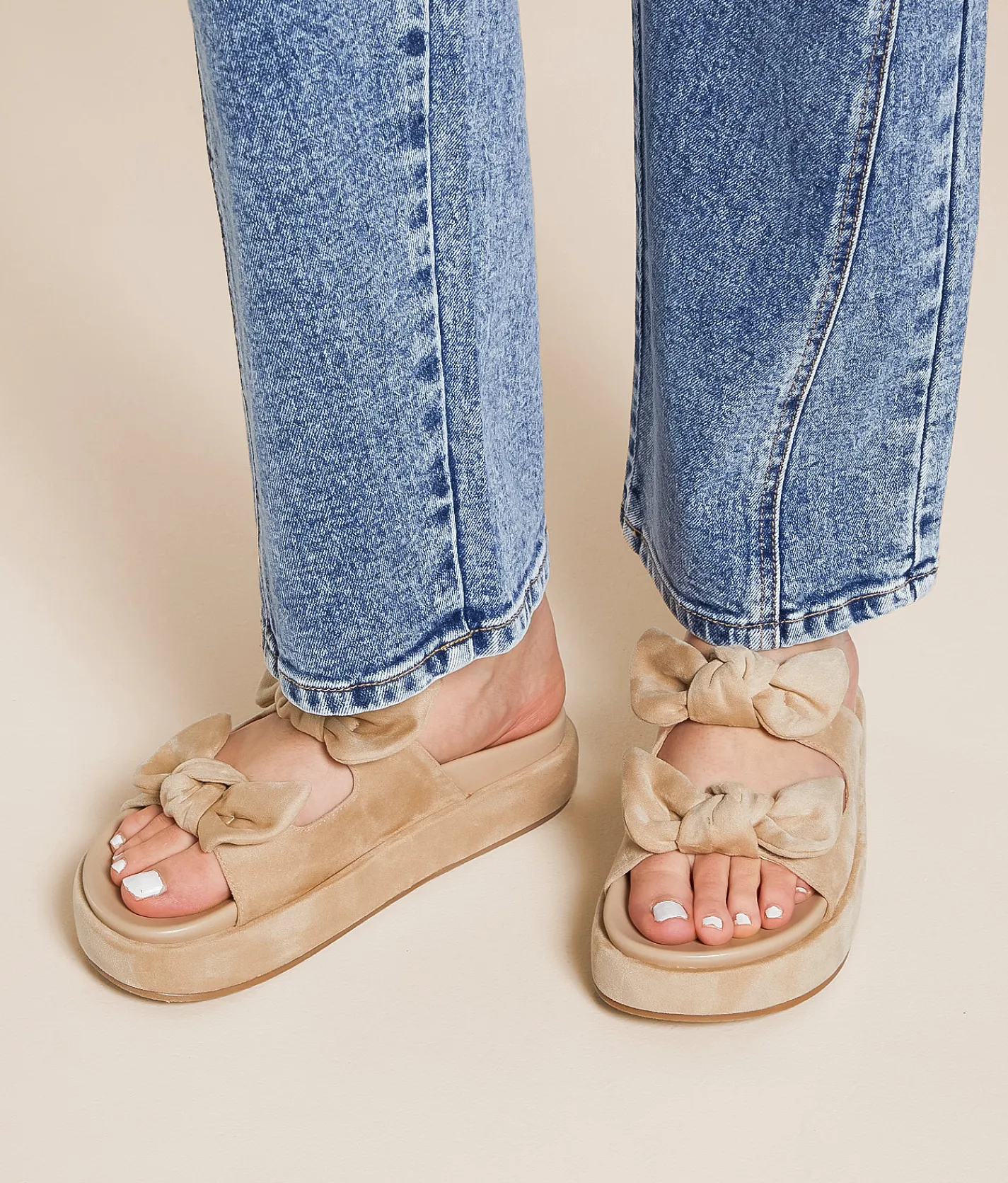 Shoes | Shu Shop Kiki Bow Flatform Sandal Beige
