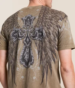 Affliction Kingdom T-Shirt Timberwolf Lava Wash Best