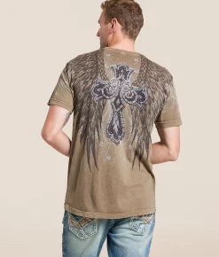 Affliction Kingdom T-Shirt Timberwolf Lava Wash Best