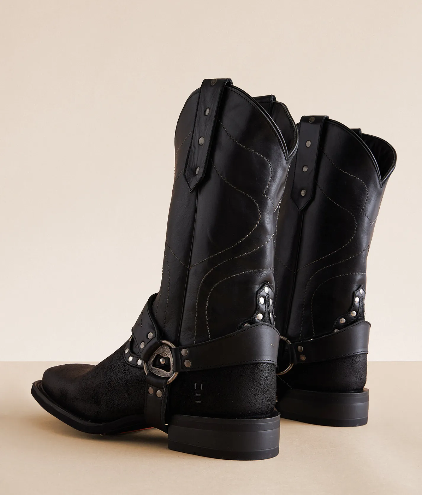Roan by Bed Stu King Leather Cowboy Boot Black Suede New