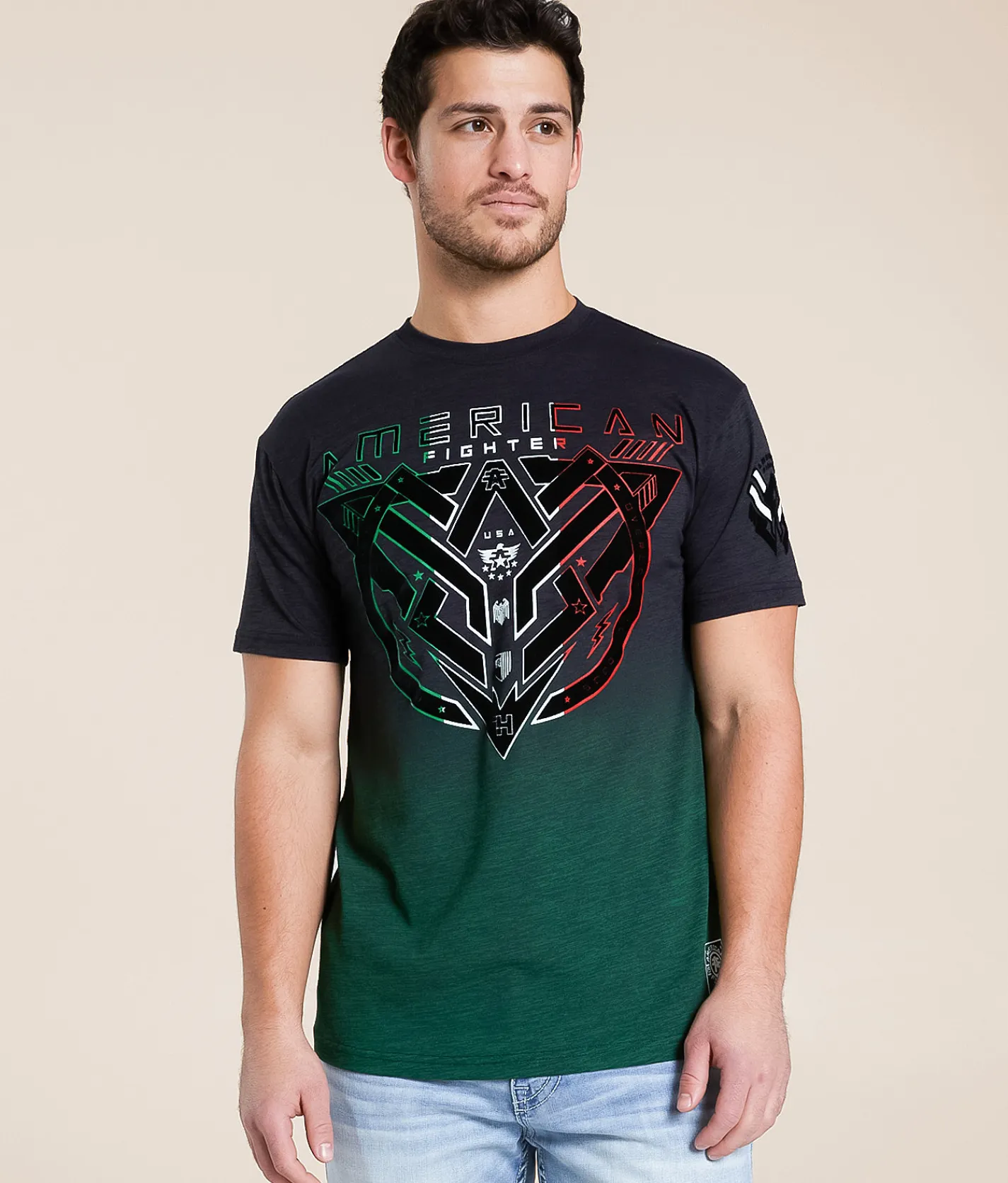American Fighter Kingsland T-Shirt Pitch Black Multi Discount