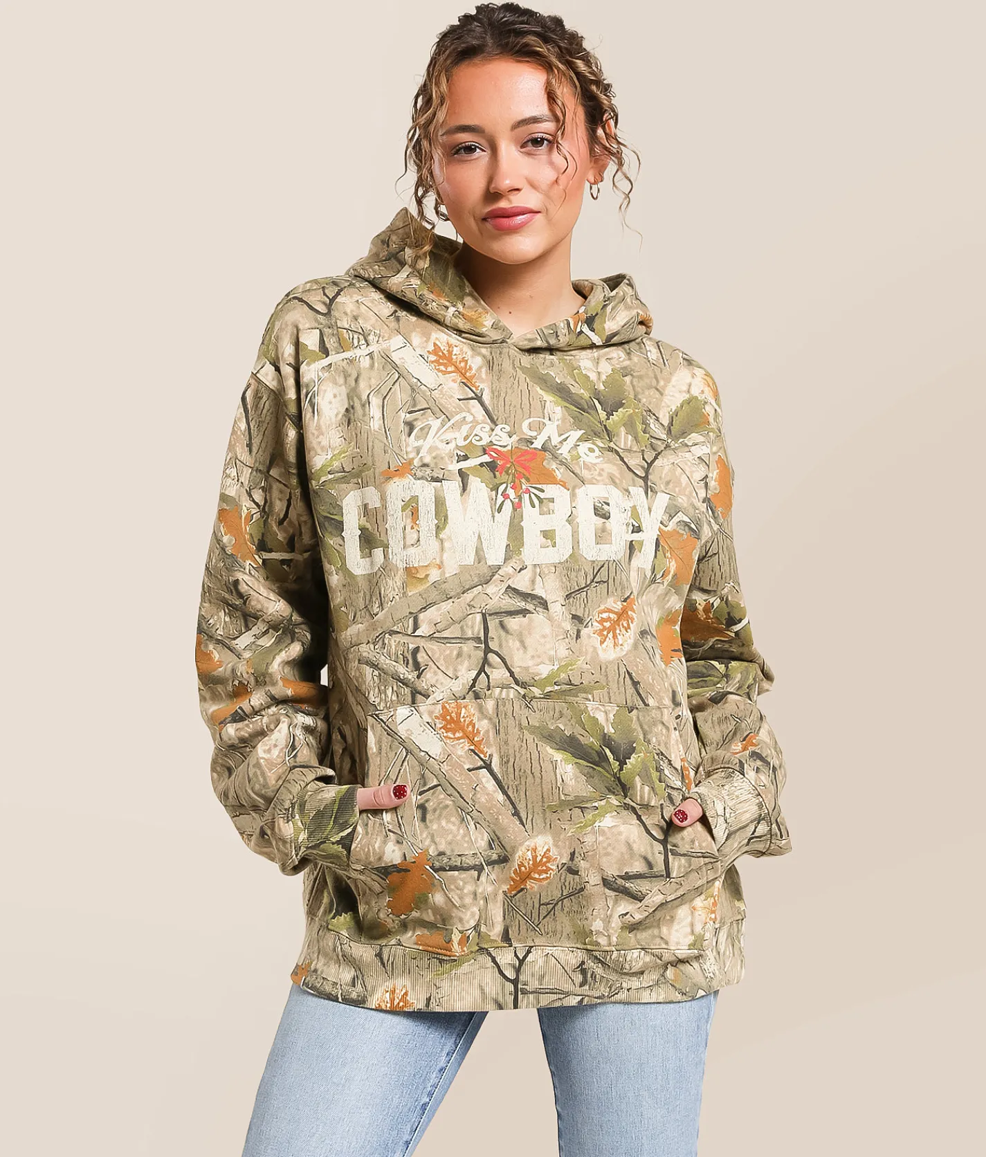 Tops | Goodie Two Sleeves Kiss Me Cowboy Hooded Sweatshirt Camo