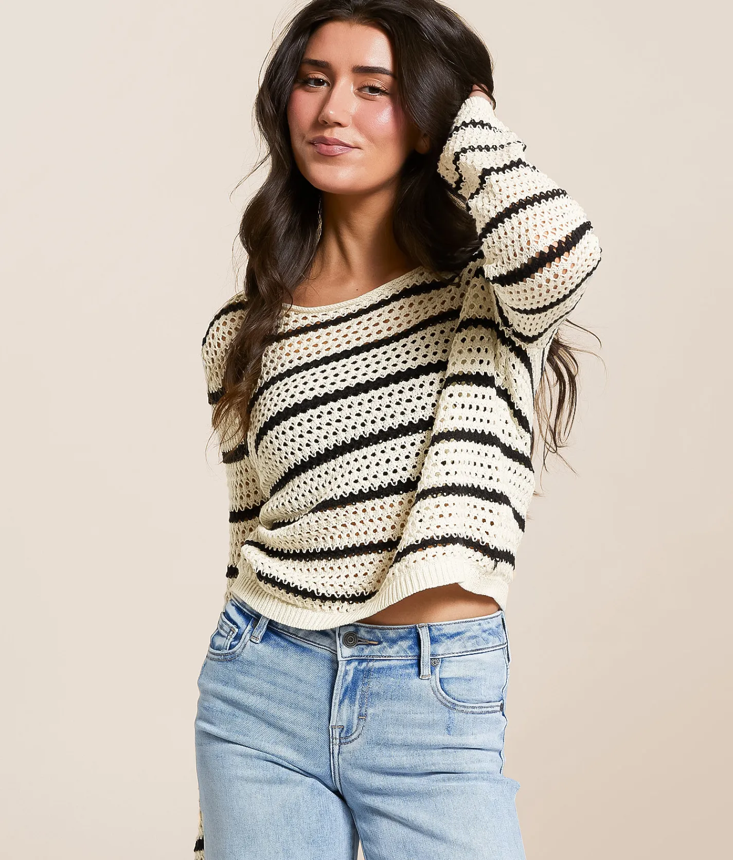 Z Supply Kit Striped Sweater Sea Salt New