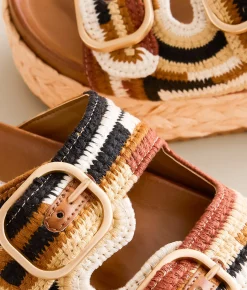 Shoes | Steve Madden Klare Crochet Flatform Sandal Brown Multi