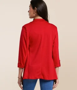 Tops|Coats & Jackets | Stoosh Knit Blazer Red