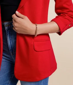 Tops|Coats & Jackets | Stoosh Knit Blazer Red