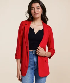 Tops|Coats & Jackets | Stoosh Knit Blazer Red