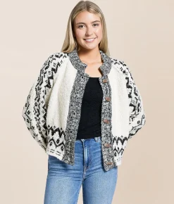 Blu Pepper Knit Cardigan Sweater Oatmeal Online