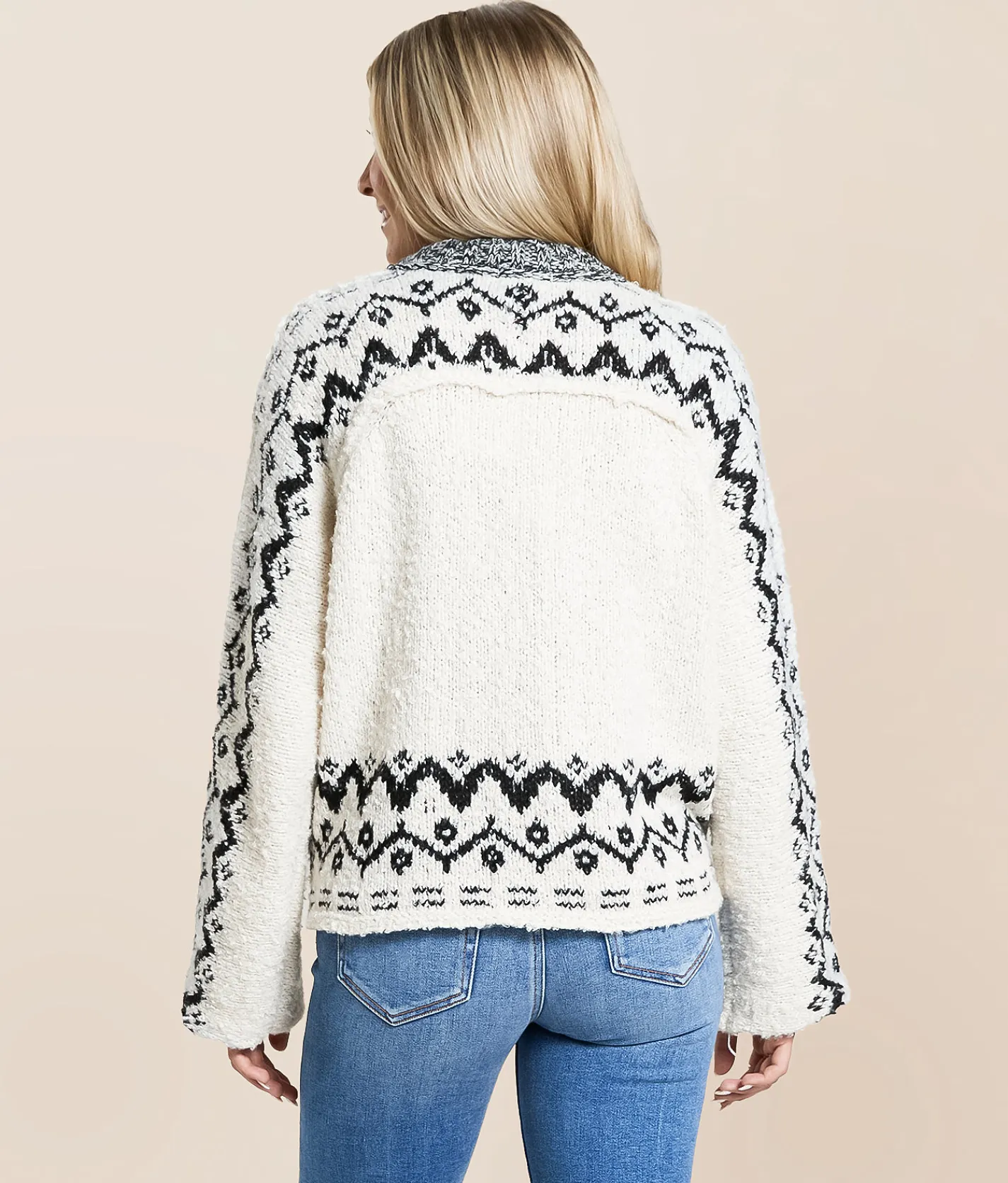 Blu Pepper Knit Cardigan Sweater Oatmeal Online