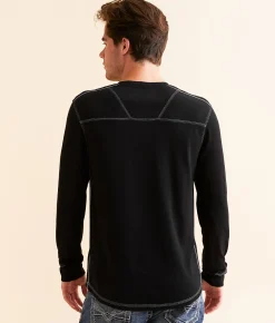 BKE Knit Henley Black Outlet