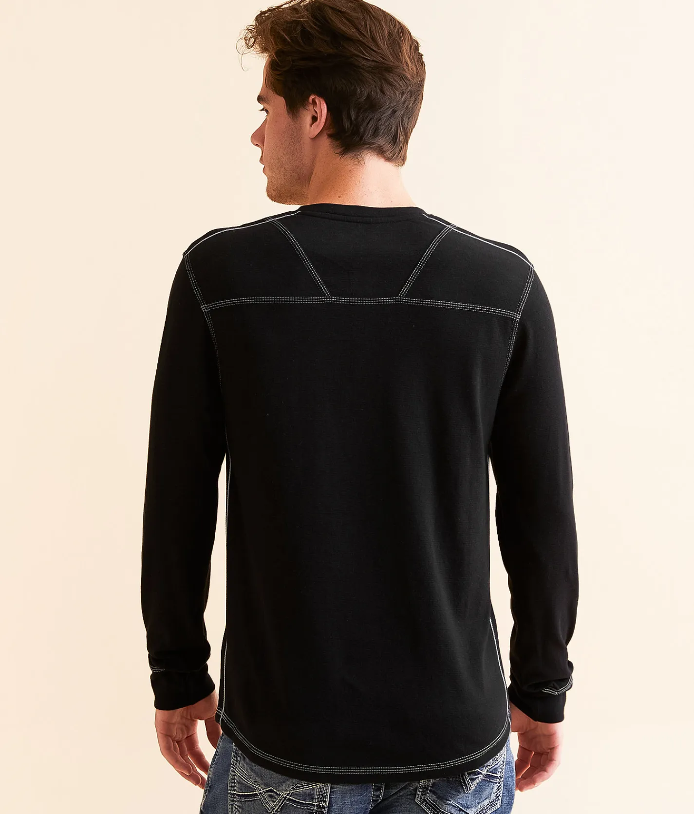 BKE Knit Henley Black Outlet