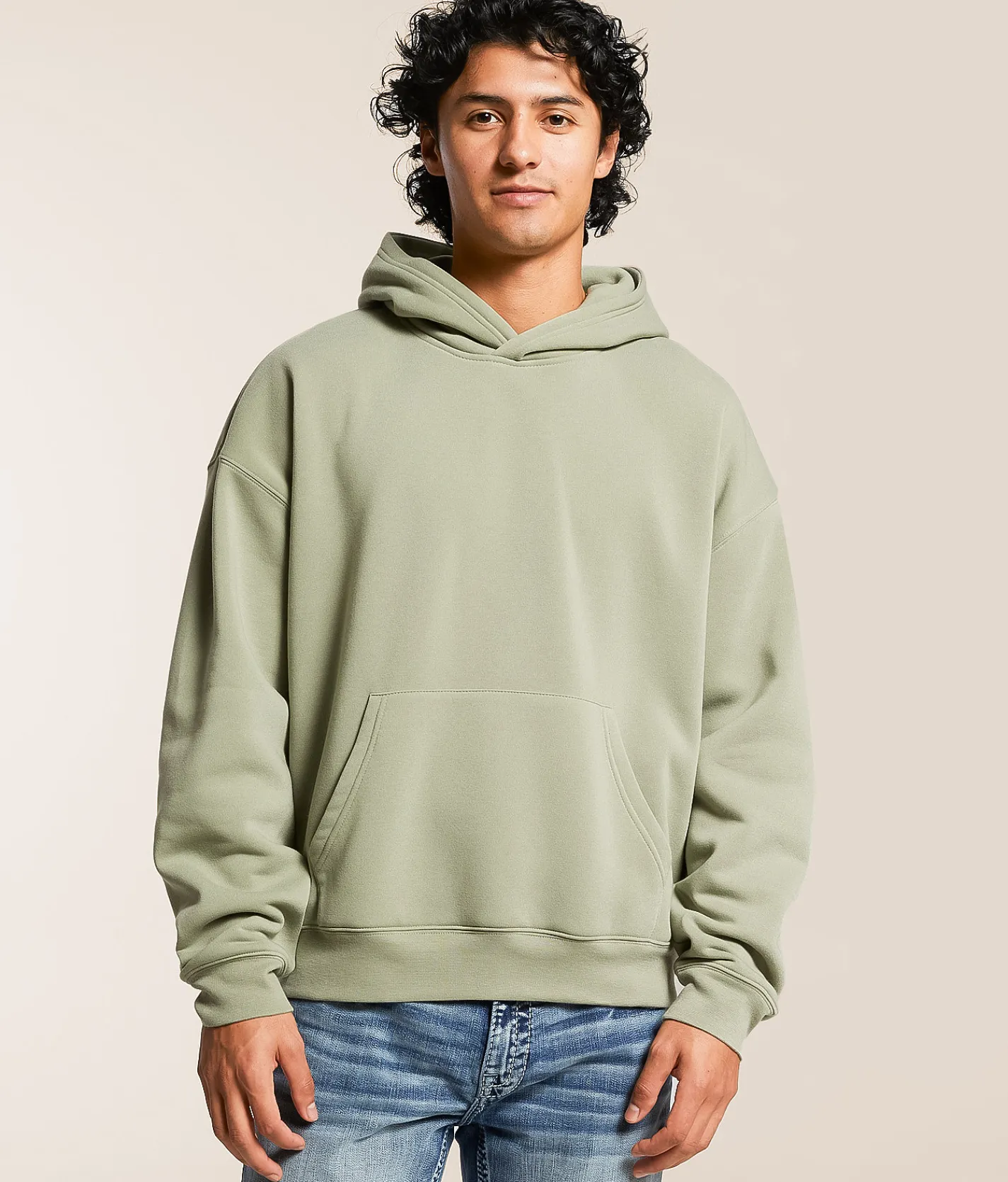 Nova Industries Knit Hooded Sweatshirt Sage New