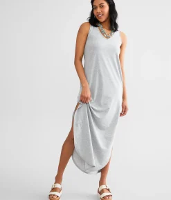 BKE Knit Maxi Dress Heather Grey Best