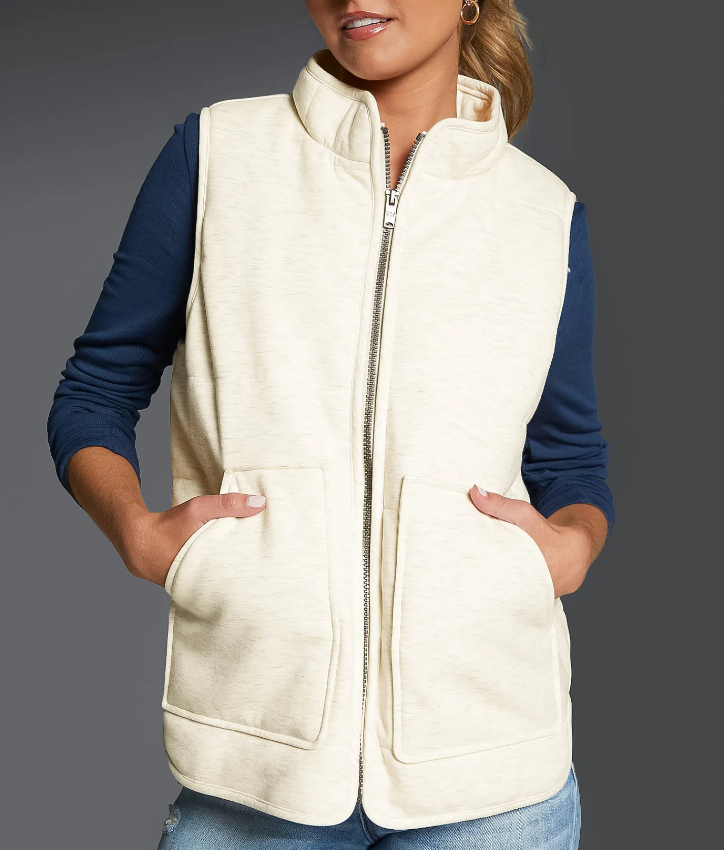 Buckle Black Knit Puffer Vest Heather Oatmeal Best