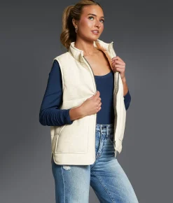 Buckle Black Knit Puffer Vest Heather Oatmeal Best