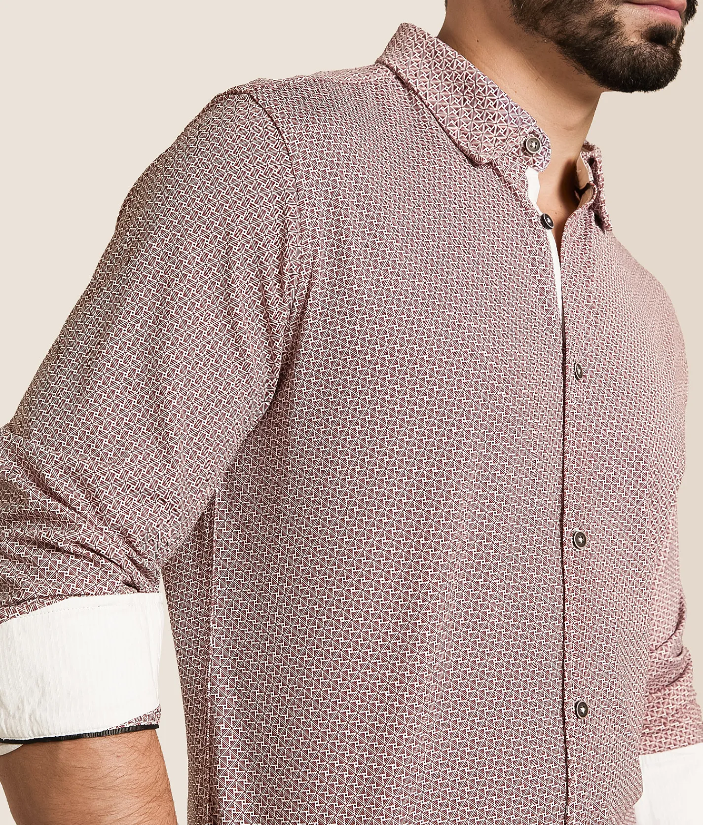 J.B. Holt Knit Standard Performance Shirt White Burgundy Online