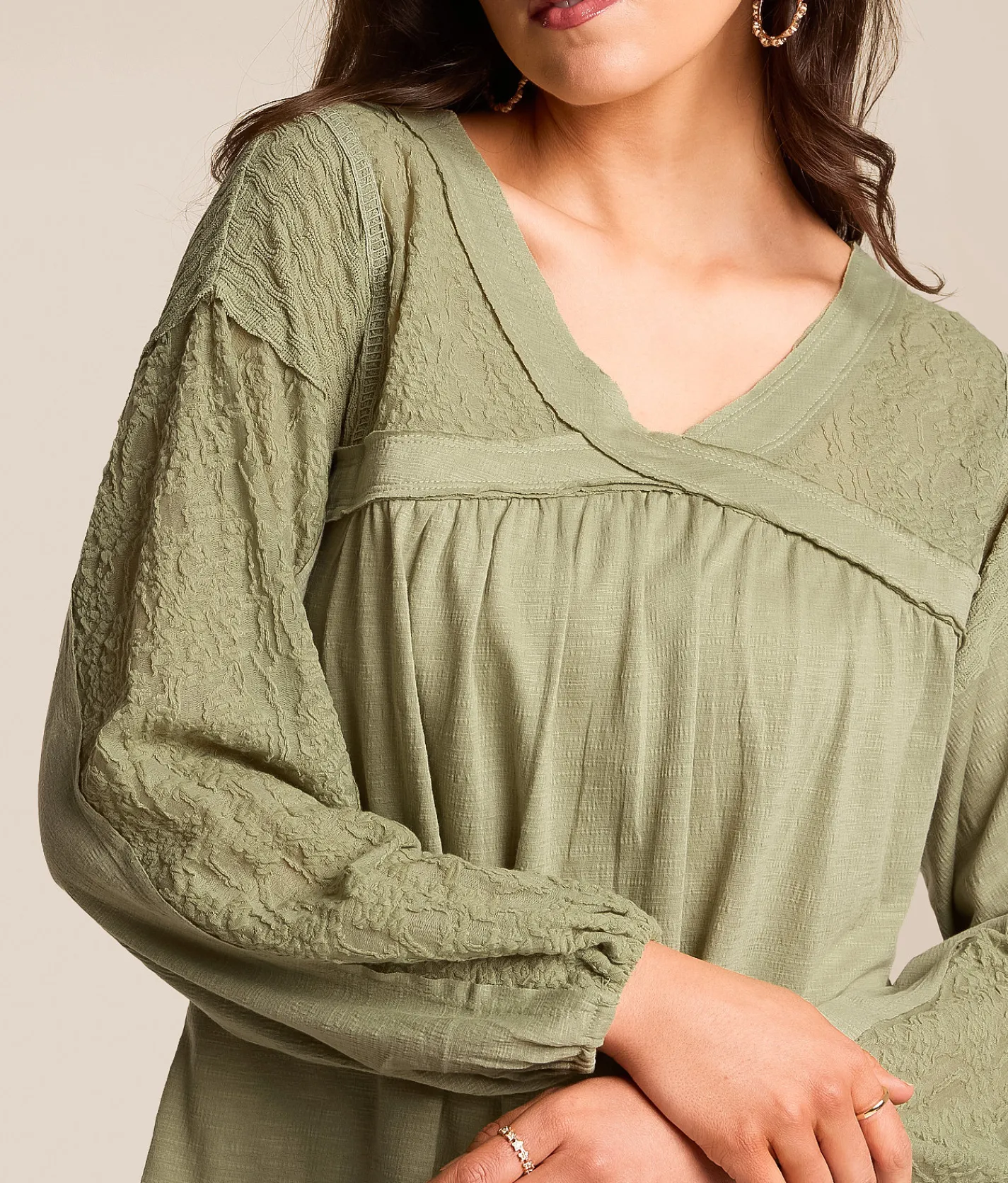 Daytrip Knit Textured Top Tea Discount