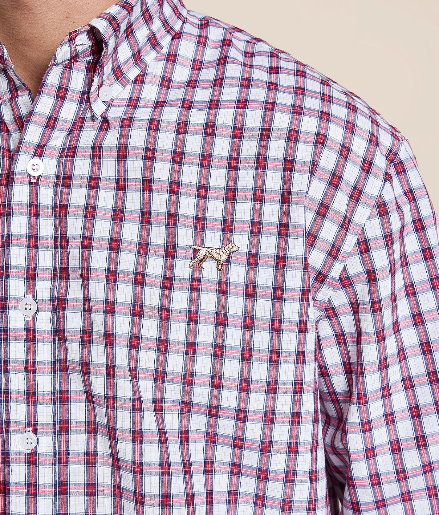 Tops | Fieldstone Knox Plaid Shirt Red Navy White