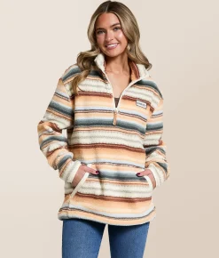 Tops | Hooey Kodi Fleece Quarter Zip Pullover Cream