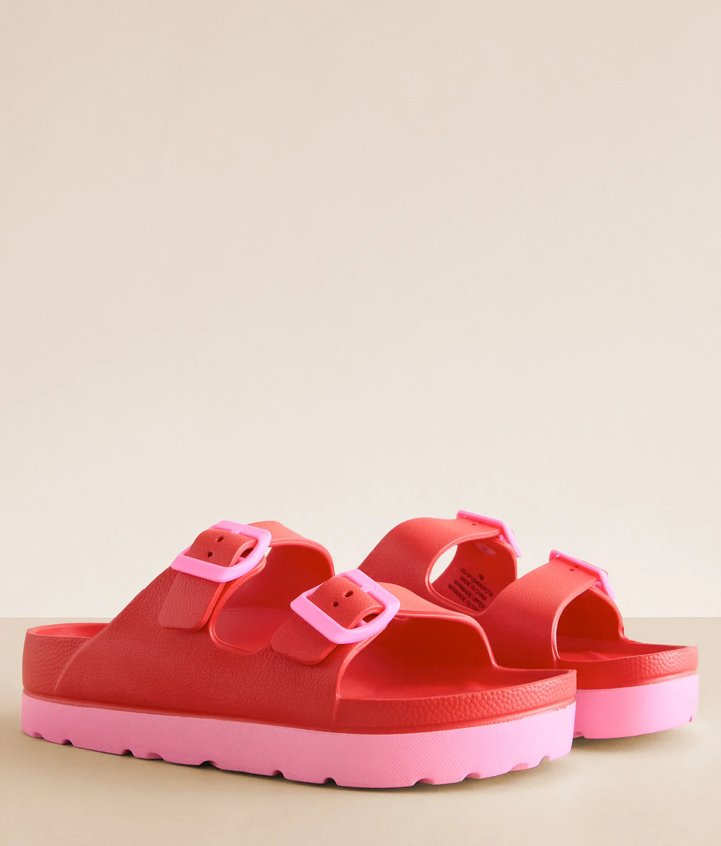 Mia Kota Two Tone Sandal Red Blush New