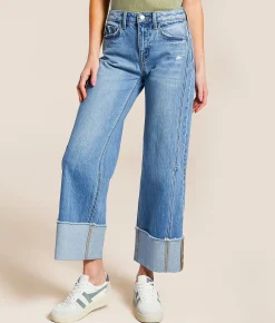 Bottoms | VERVET by Flying Monkey Kris Baggy Cropped Wide Leg Jean Gratifies