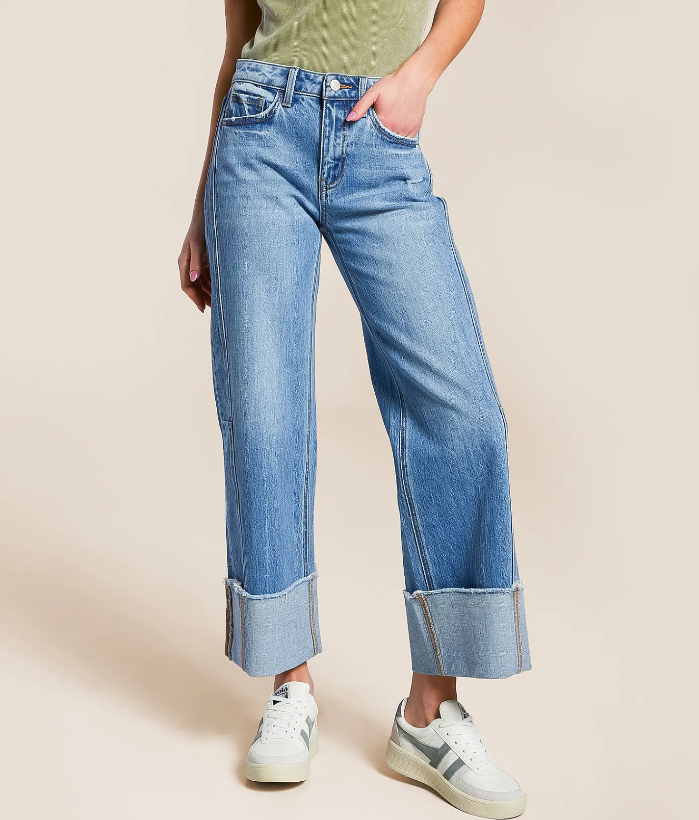 VERVET by Flying Monkey Kris Baggy Cropped Wide Leg Jean Gratifies Outlet