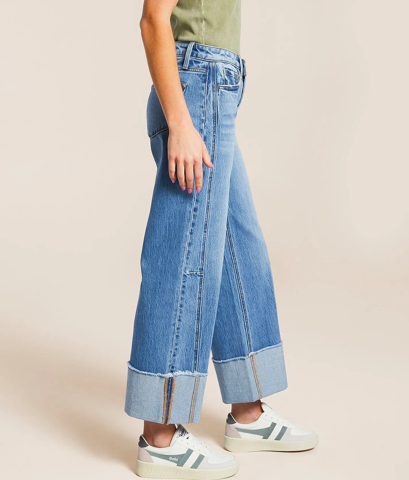 VERVET by Flying Monkey Kris Baggy Cropped Wide Leg Jean Gratifies Outlet