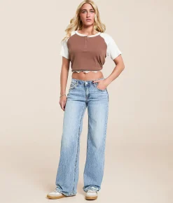 Jeans|Bottoms | VERVET by Flying Monkey Kris Baggy Low Rise Stretch Jean Glorious Radiance