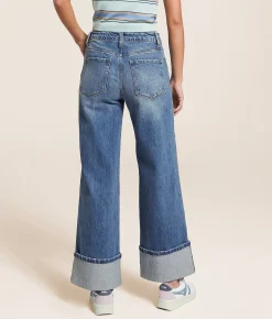 VERVET by Flying Monkey Kris Baggy Wide Leg Cropped Jean Dark Denim Outlet